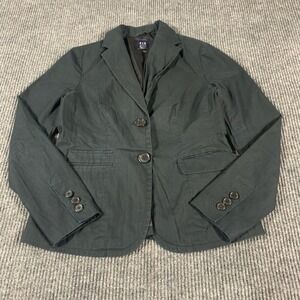 Gap Blazer Womens 10 Black Button Front Sports Coat‎ Lined Schoolboy Y2K Career